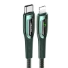 Кабель Usams US-SJ518 Smart Power-off PD USB-C to Lightning 20W 1.2m Dark Green (SJ518USB02)