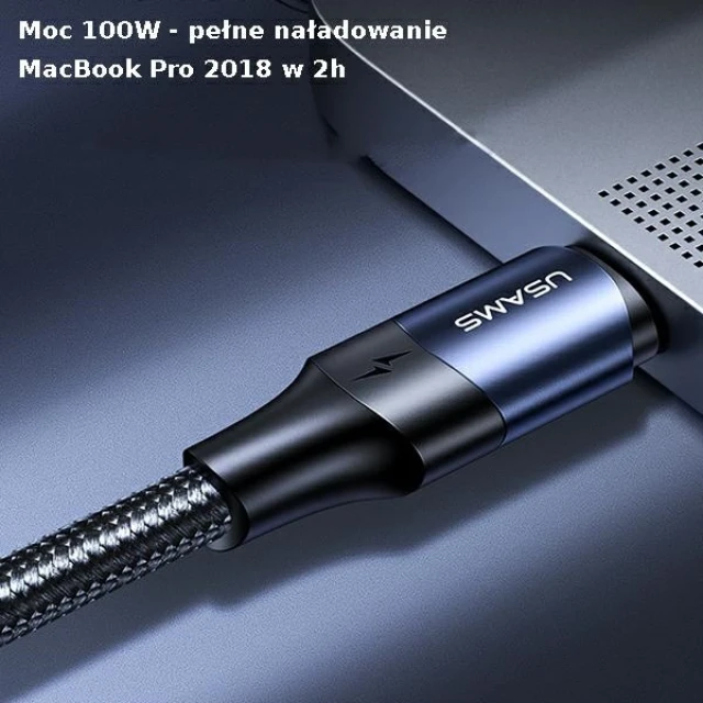 Кабель Usams US-SJ526 U71 PD | FC USB-C to USB-C 100W 3m Black (SJ526USB01)