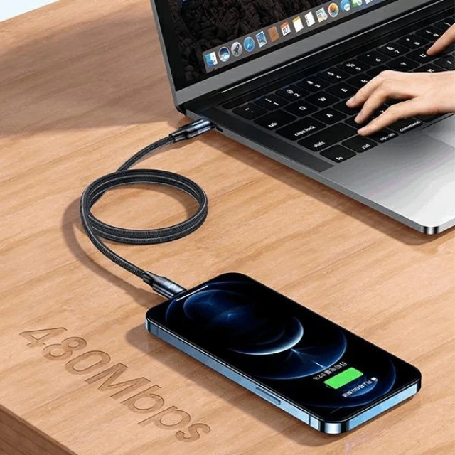 Кабель Usams US-SJ526 U71 PD | FC USB-C to USB-C 100W 3m Black (SJ526USB01)