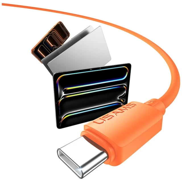 Кабель Usams U98 60W 3A Silicone Fast Charging USB-C to USB-C White (SJ787USB02)
