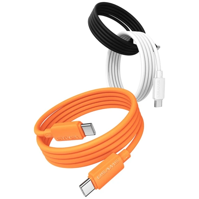 Кабель Usams U98 60W 3A Silicone Fast Charging USB-C to USB-C Black (SJ787USB01)