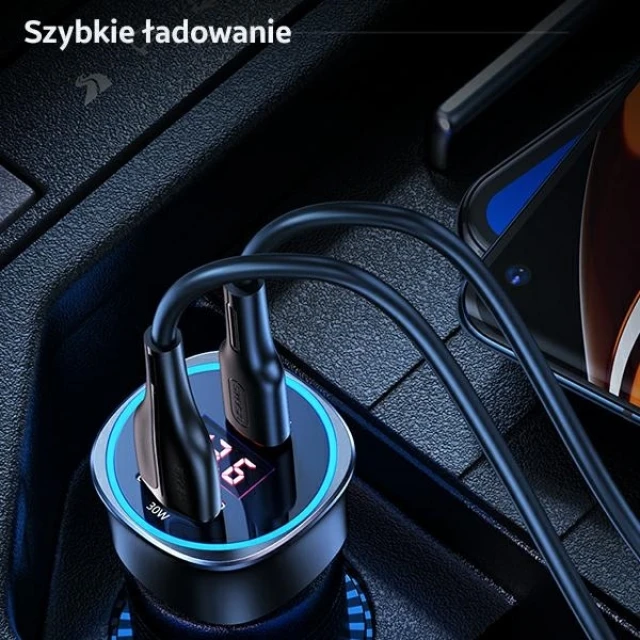 Автомобільний зарядний пристрій Usams US-CC146 C26 PD/QC 95W USB-C | USB-A Black (CC146TC01)