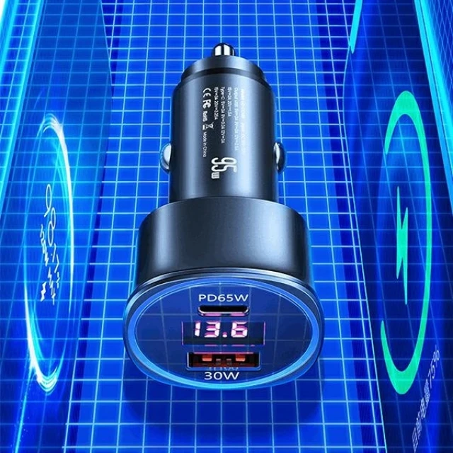 Автомобільний зарядний пристрій Usams US-CC146 C26 PD/QC 95W USB-C | USB-A Black (CC146TC01)