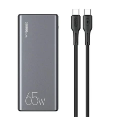 Портативний зарядний пристрій Usams PB59 Powerbank 65W 30000mAh 2xQC3.0/PD3.0/FC with USB-C to USB-C Cable Black (CMXLOGTC01)