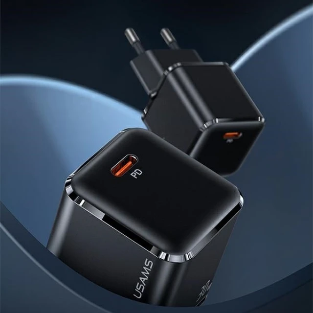 Сетевое зарядное устройство Usams US-CC148 T45 mini PD 30W USB-C Black (CC148TC01)