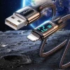 Кабель Usams US-SJ543 U78 LED FC USB-A to Lightning 2.4A 1.2m Black (SJ543USB01)