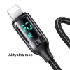 Кабель Usams US-SJ543 U78 LED FC USB-A to Lightning 2.4A 1.2m Silver/Black (SJ543USB02)
