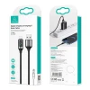 Кабель Usams US-SJ543 U78 LED FC USB-A to Lightning 2.4A 1.2m Silver/Black (SJ543USB02)