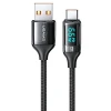 Кабель Usams US-SJ544 U78 LED FC USB-A to USB-C 6A 1.2m Black (SJ544USB01)