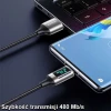 Кабель Usams US-SJ544 U78 LED FC USB-A to USB-C 6A 1.2m White (SJ544USB02)