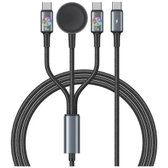 Кабель Usams Huan Series 3в1 з бездротовою зарядкою 72W USB-C Tarnish (SJ785USB01)