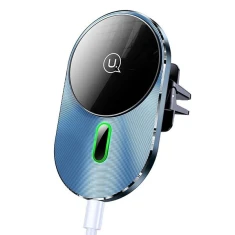 Автотримач з функцією бездротової зарядки Usams CD170 15W Magnetic Car Wireless Charging Grey (CD170DZ01)