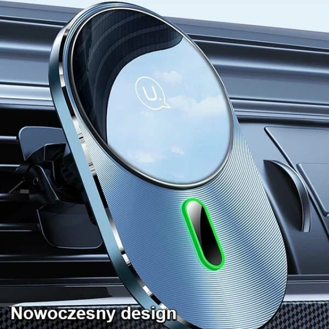 Автотримач з функцією бездротової зарядки Usams CD170 15W Magnetic Car Wireless Charging Grey (CD170DZ01)