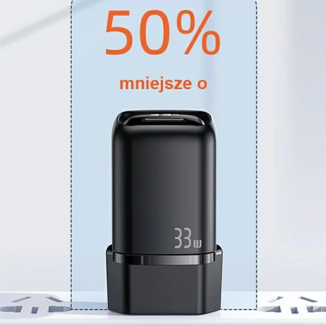 Мережевий зарядний пристрій Usams US-CC152 T46 PD/QC 33W USB-C | USB-A Black (CC152TC01)