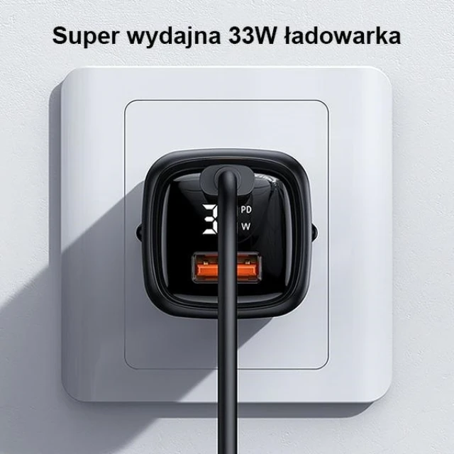 Мережевий зарядний пристрій Usams US-CC152 T46 PD/QC 33W USB-C | USB-A Black (CC152TC01)