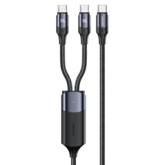 Кабель Usams US-SJ551 U71 PD | FC USB-C to 2xUSB-C 100W 1.2m Black (SJ551USB01)