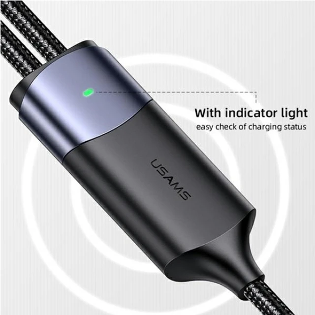 Кабель Usams US-SJ551 U71 PD | FC USB-C to 2xUSB-C 100W 1.2m Black (SJ551USB01)