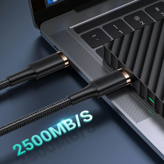 Кабель Usams US-SJ553 U72 PD Thunderbolt 3 USB-C to USB-C 100W 5A 80cm Black (SJ553USB01)
