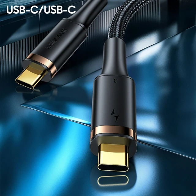 Кабель Usams US-SJ553 U72 PD Thunderbolt 3 USB-C to USB-C 100W 5A 80cm Black (SJ553USB01)
