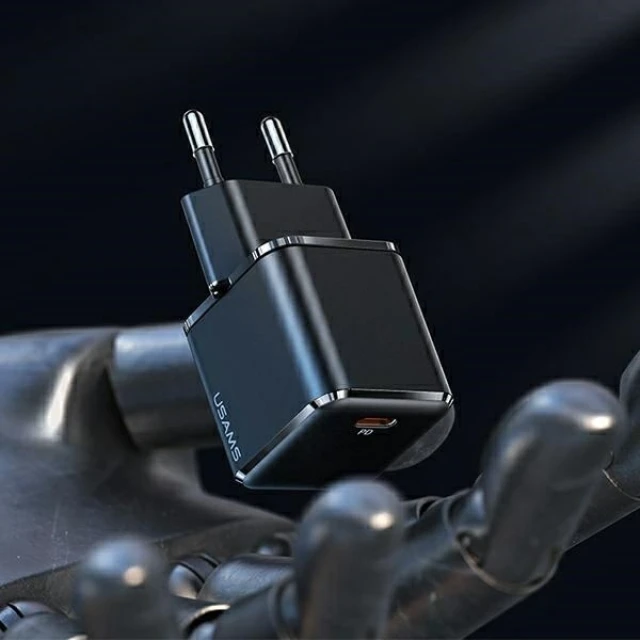 Мережевий зарядний пристрій Usams UX Series T45 PD 30W USB-C Black with USB-C to Lightning Cable (UXTZH01)
