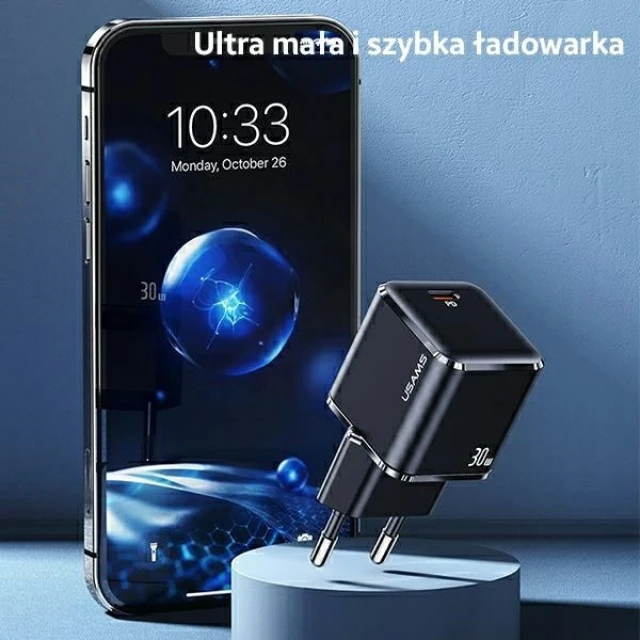 Мережевий зарядний пристрій Usams UX Series T45 PD 30W USB-C White with USB-C to Lightning Cable (UXTZH02)