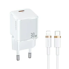 Мережевий зарядний пристрій Usams UX Series T45 PD 30W USB-C White with USB-C to Lightning Cable (UXTZH02)