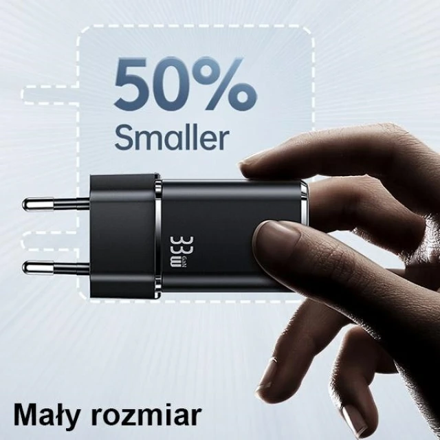 Мережевий зарядний пристрій Usams T43 PD/QC 33W USB-C | USB-A Black with USB-C to Lightning Cable (USKTZ01)