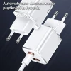 Мережевий зарядний пристрій Usams T43 PD/QC 33W USB-C | USB-A Black with USB-C to Lightning Cable (USKTZ01)