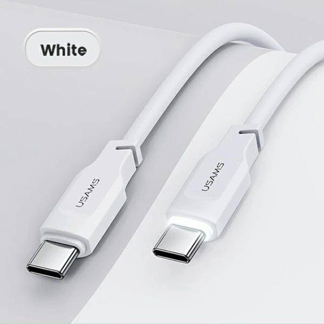 Кабель Usams US-SJ567 Lithe PD | FC USB-C to USB-C 100W 1.2m White (SJ567USB02)