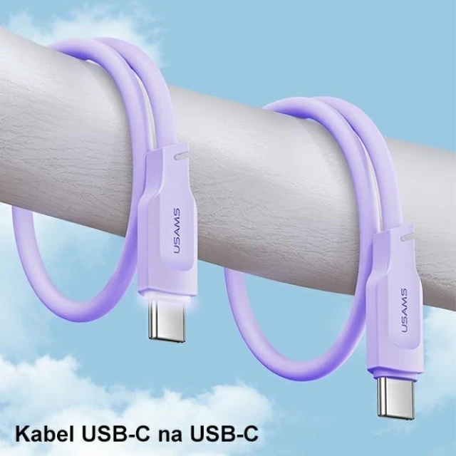 Кабель Usams US-SJ567 Lithe PD | FC USB-C to USB-C 100W 1.2m White (SJ567USB02)