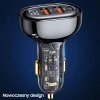 Автомобильное зарядное устройство Usams US-CC158 PD/QC 125W 2xUSB-A | USB-C Transparent Blue (CC158CC02)