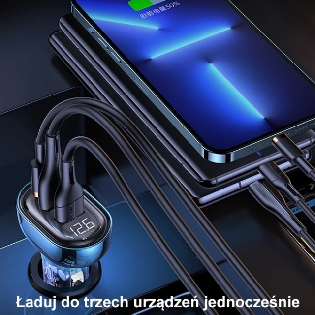 Автомобільний зарядний пристрій Usams US-CC159 PD/QC 80W 2xUSB-A | USB-C Black (CC159CC01)