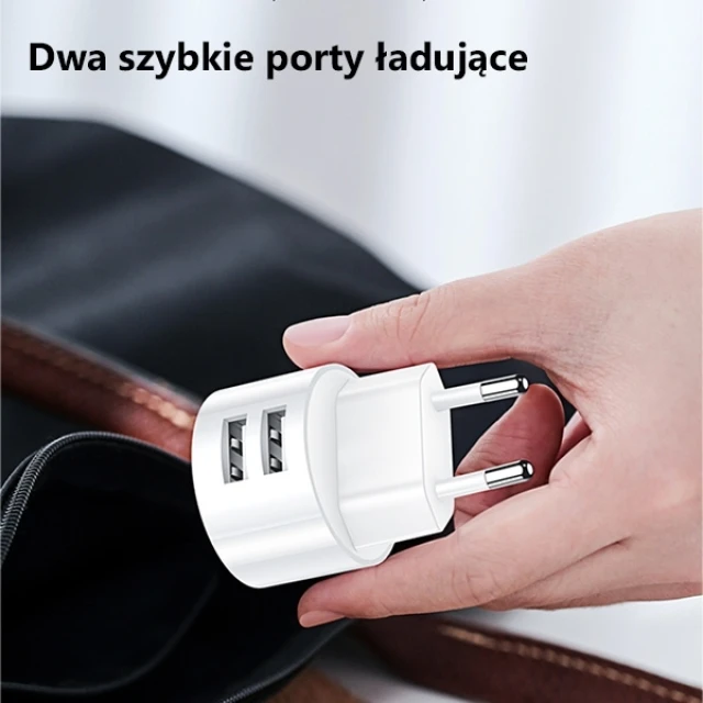 Мережевий зарядний пристрій Usams T20 2.1A 2xUSB-A White with USB-A to micro USB Cable (XTXLOGT18MC05)