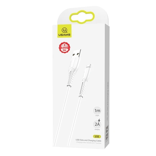 Кабель Usams US-SJ364 U35 FC USB-A to Lightning 2A 1m White (SJ364USB02)