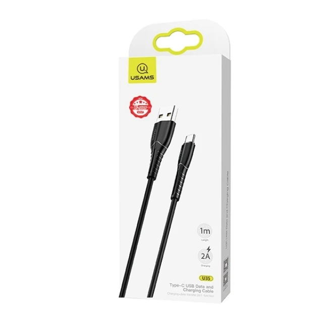 Кабель Usams US-SJ365 U35 FC USB-A to Micro-USB 2A 1m Black (SJ365USB01)