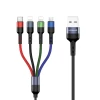 Кабель Usams US-SJ413 U26 FC 4-in-1 USB-A to USB-C | Micro-USB | 2xLightning 2A 3m Black (SJ413USB01)