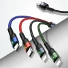 Кабель Usams US-SJ413 U26 FC 4-in-1 USB-A to USB-C | Micro-USB | 2xLightning 2A 3m Black (SJ413USB01)
