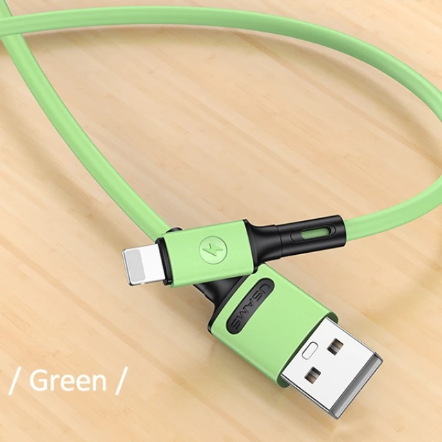 Кабель Usams US-SJ434 U52 FC USB-A to Lightning 2A 1m Green (SJ434USB02)