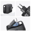 Мережевий зарядний пристрій Usams YC Series QC/PD 30W USB-C with Built-in USB-C Cable Black (CC241TC01)