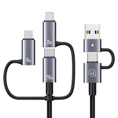 Кабель Usams Sufeng Series USB-C/USB-A to USB-C/micro USB/Lightning 240W 2 m Tarnish (SJ738USB01)