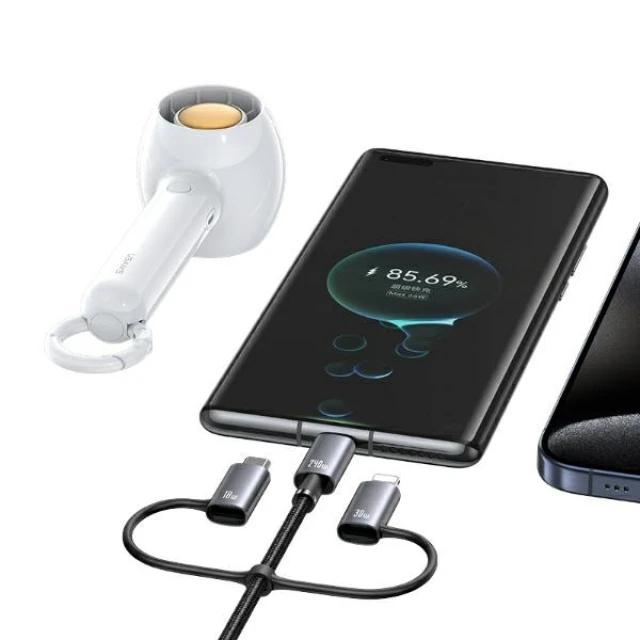 Кабель Usams Sufeng Series USB-C/USB-A to USB-C/micro USB/Lightning 240W 2 m Tarnish (SJ738USB01)
