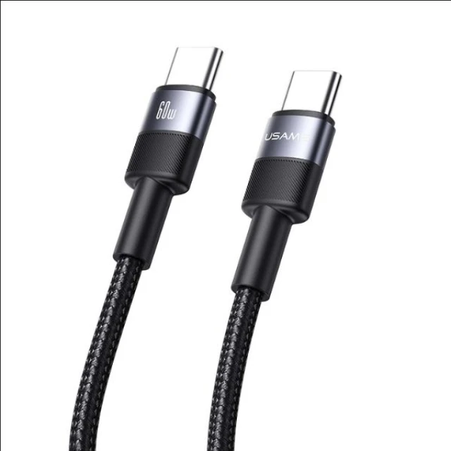Кабель USAMS USB-C на USB-C 60W 1.2m плетений (30 шт) (SJ724ZJ01)