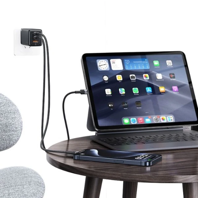 Кабель USAMS USB-C на USB-C 60W 1.2m плетений (30 шт) (SJ724ZJ01)