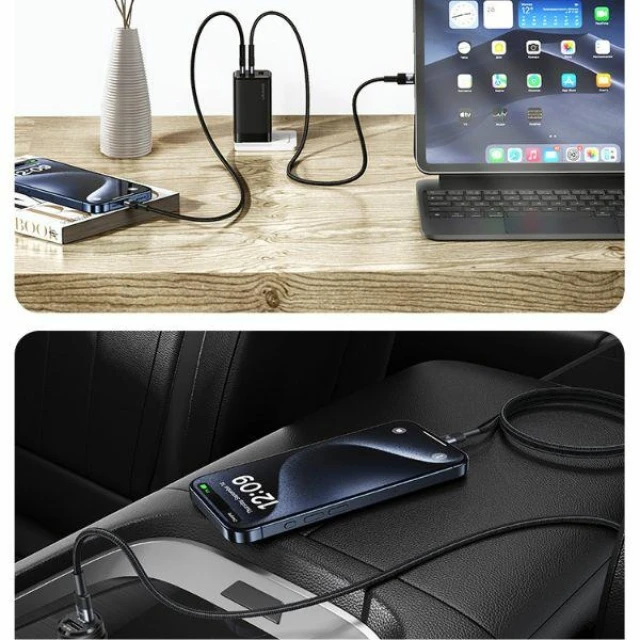 Кабель USAMS USB-C на USB-C 60W 1.2m плетений (30 шт) (SJ724ZJ01)