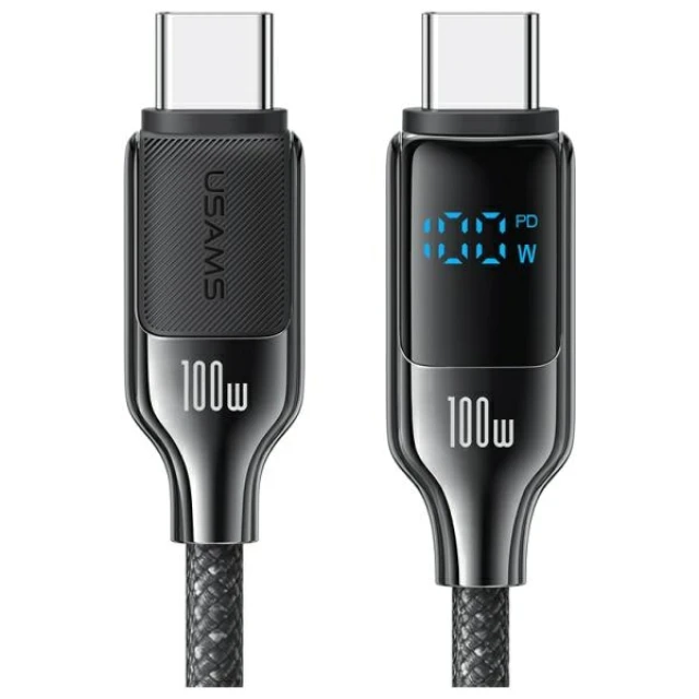 Кабель Usams HX Series USB-C to USB-C 100W 1.2 m Titanium (SJ742USB02)