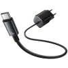 Мережевий зарядний пристрій Usams JC Series PD 20W USB-C with Built-In USB-C Cable Black (CC261TC01)