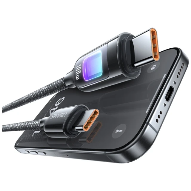 Кабель Usams TC Series USB-C to USB-C 100W 1.2 m Tarnish (SJ750USB01)