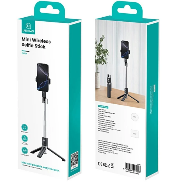 Універсальний штатив Usams Mini Wireless Black (ZB32401)