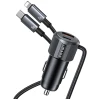Автомобільний зарядний пристрій Usams YT Series USB-A/USB-C 66W with Built-In USB-C to Lightning Cable Black (CC287CC01)