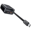 Мережевий зарядний пристрій Usams Xiang Series PD 30W USB-A | USB-C with Built-In USB-C Cable Black (CC296TC01)